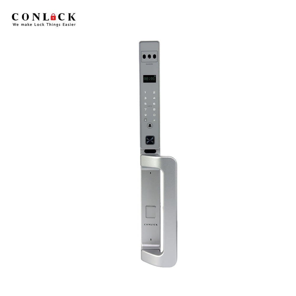 กลอนดิจิตอล CONLOCK XERCON CURVE สีเงิน