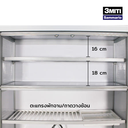 ครัวอะลูมิเนียมสำเร็จรูป ท็อปซิงค์ซ้าย 3MITI STR 100LF 100 ซม. สีฟ้า-ขาว_7
