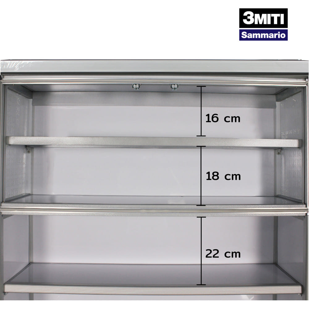 ชุดครัวอะลูมิเนียมสำเร็จรูป ท็อปเรียบ 3MITI STR 100FF 100 ซม. สีขาว