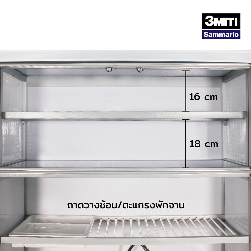 ครัวอะลูมิเนียมสำเร็จรูป ท็อปซิงค์ขวา 3MITI STR 100RF 100 ซม. สีฟ้า-ขาว