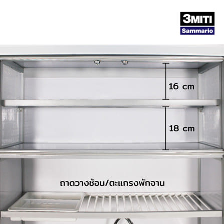 ครัวอะลูมิเนียมสำเร็จรูป ท็อปซิงค์ขวา 3MITI STR 100RF 100 ซม. สีฟ้า-ขาว_7