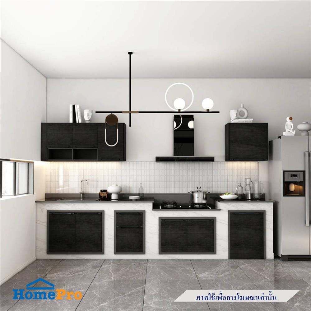 บานซิงค์เดี่ยว เปิดขวา KITZCHO LUCIDA PLUS 46x66 ซม. สี BLACK OAK