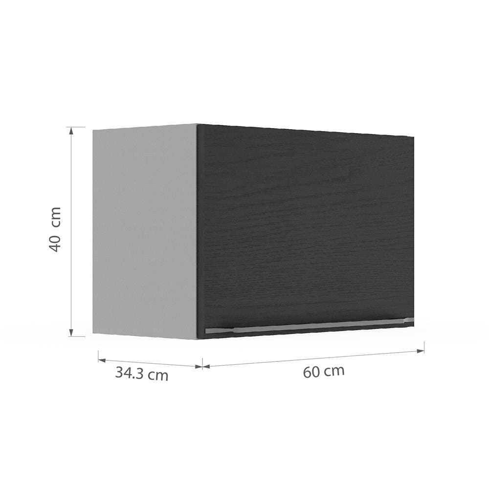 ตู้แขวนเดี่ยว เปิดขวา KITZCHO LUCIDA PLUS 60x40 ซม. สี BLACK OAK