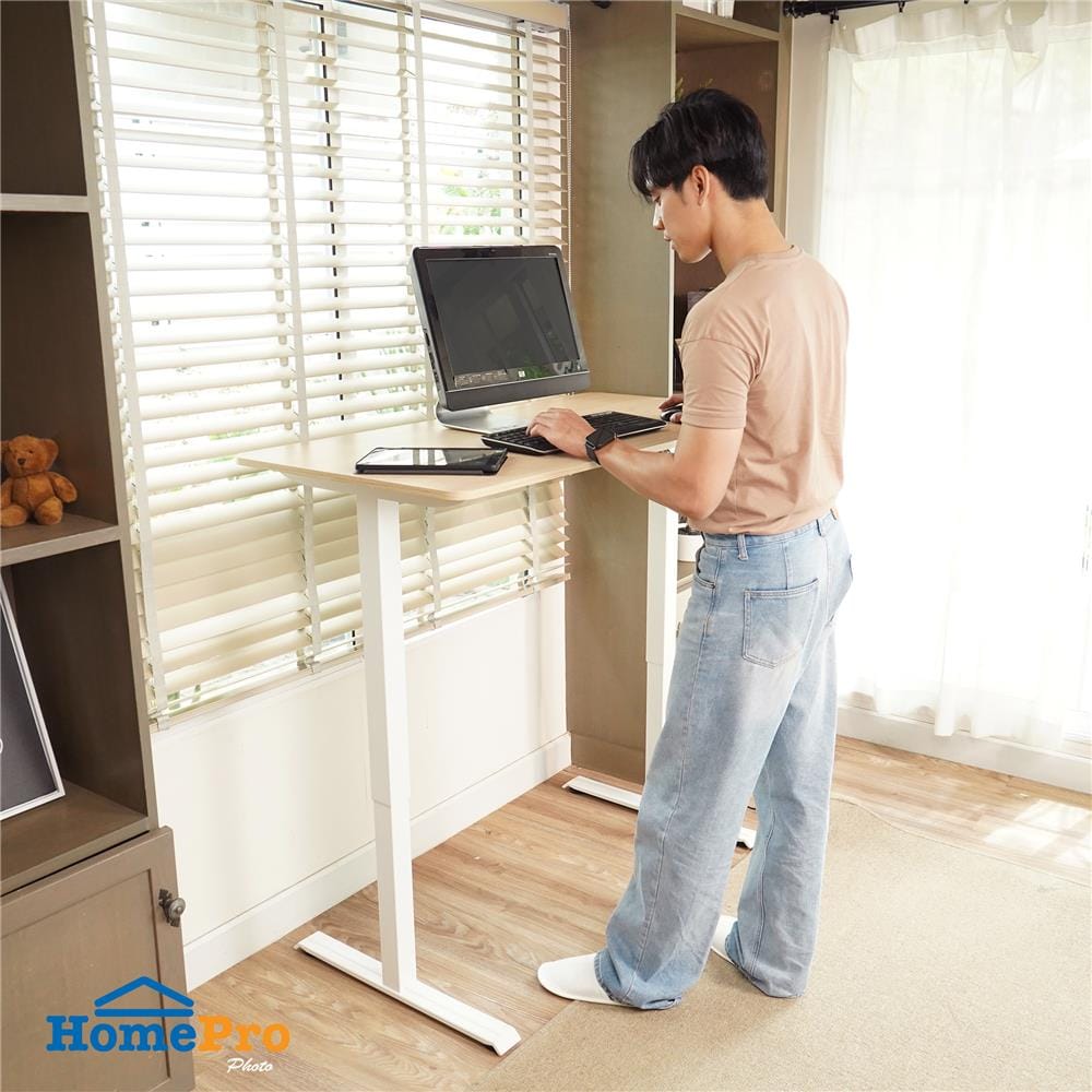 โต๊ะปรับระดับไฟฟ้า FURDINI KENTO-3D-M1S2 120 ซม. สีไวท์โอ๊ค