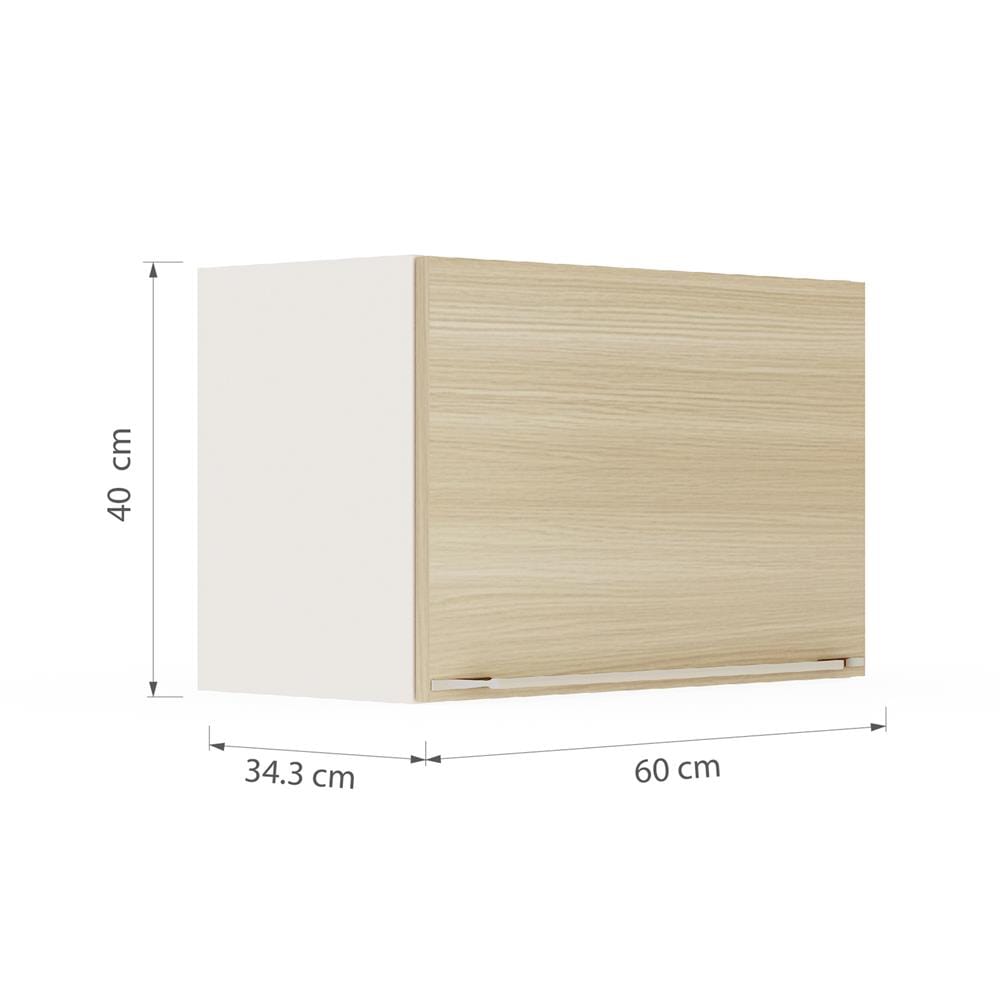 ตู้แขวนเดี่ยว เปิดขวา KITZCHO LUCIDA PLUS 60x40 ซม. สี NATURAL OAK