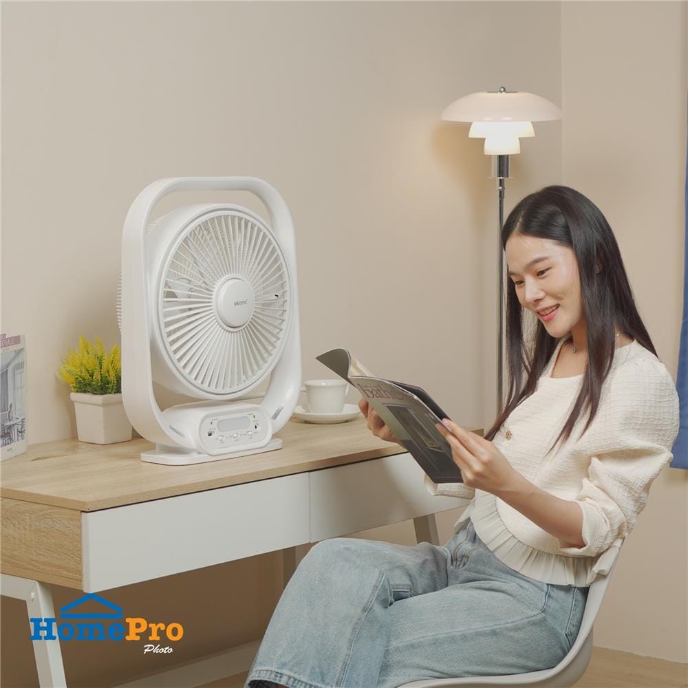 พัดลมพกพา 12 นิ้ว EKONO EK-PTB03 สีขาว