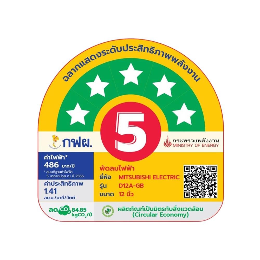 พัดลมตั้งโต๊ะ 12 นิ้ว MITSUBISHI D12A-GB ABL สีฟ้า