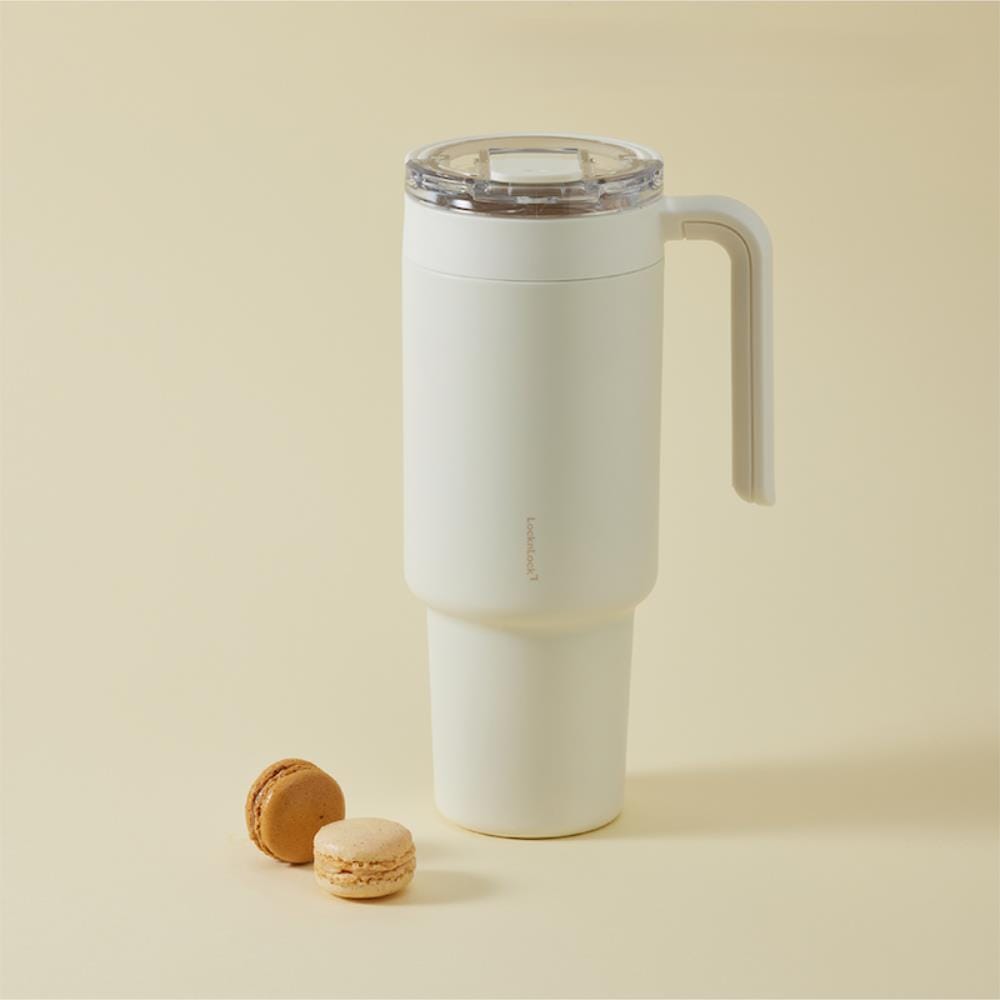กระติกสุญญากาศ LOCKNLOCK METRO CAFE DUAL HANDLE 1.2 ลิตร สีขาว