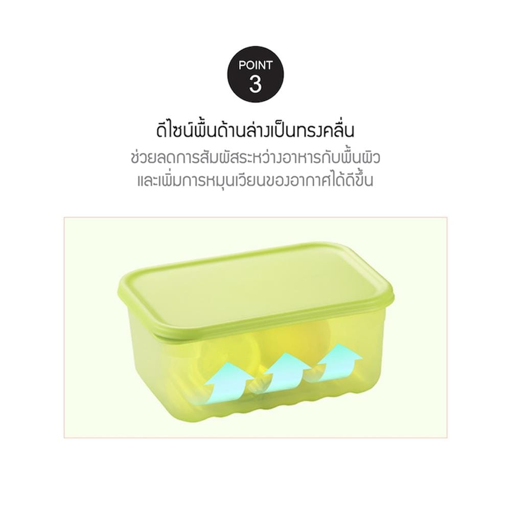 กล่องอาหารพร้อมตะกร้า LOCKNLOCK SMART KEEP FRESH HLE5600NT 3.2 ลิตร สีเขียว (แพ็ก 2 ชิ้น)