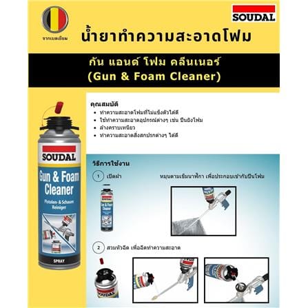 น้ำยาทำความสะอาดปืนพียูโฟม SOUDAL 500 มล. สีใส_1