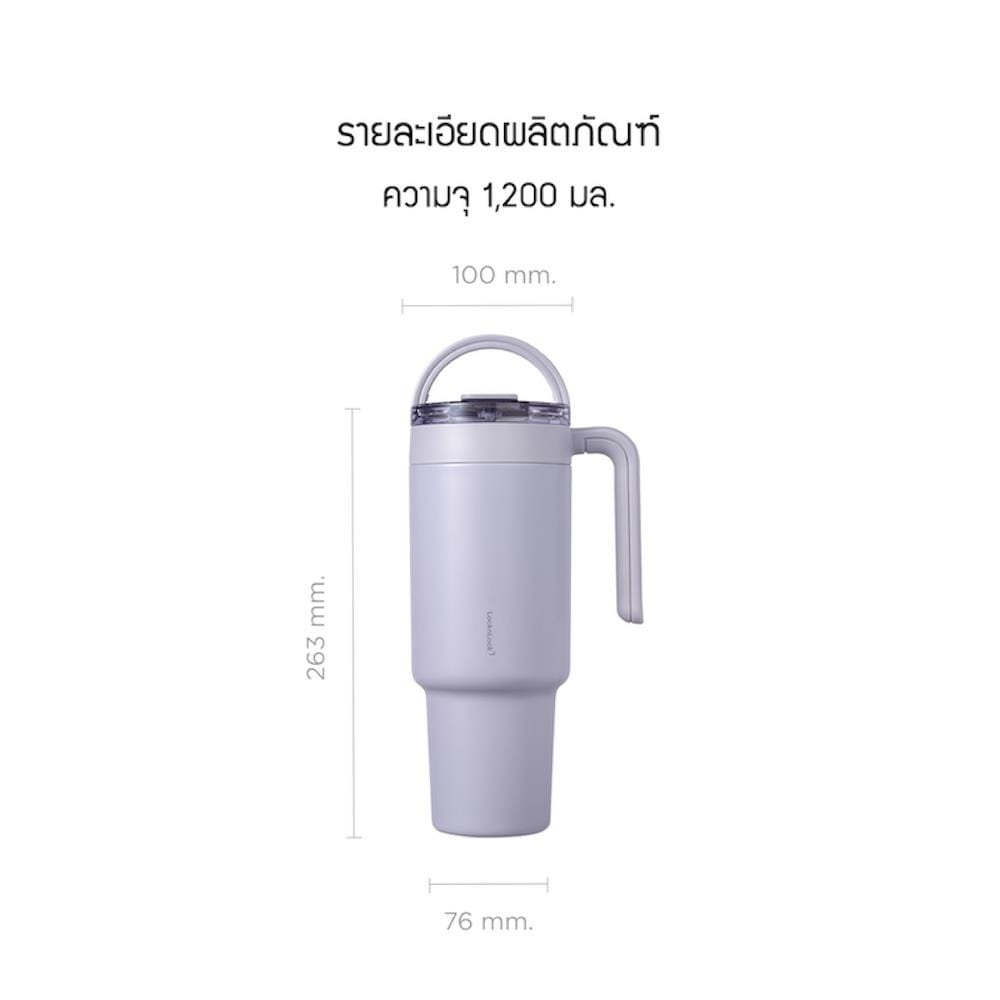 กระติกสุญญากาศ LOCKNLOCK METRO CAFE DUAL HANDLE 1.2 ลิตร สีม่วง