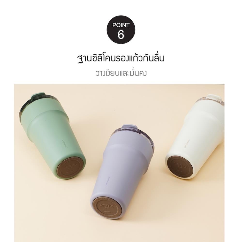 กระติกสุญญากาศ LOCKNLOCK METRO CAFE DUAL HANDLE 1.2 ลิตร สีม่วง