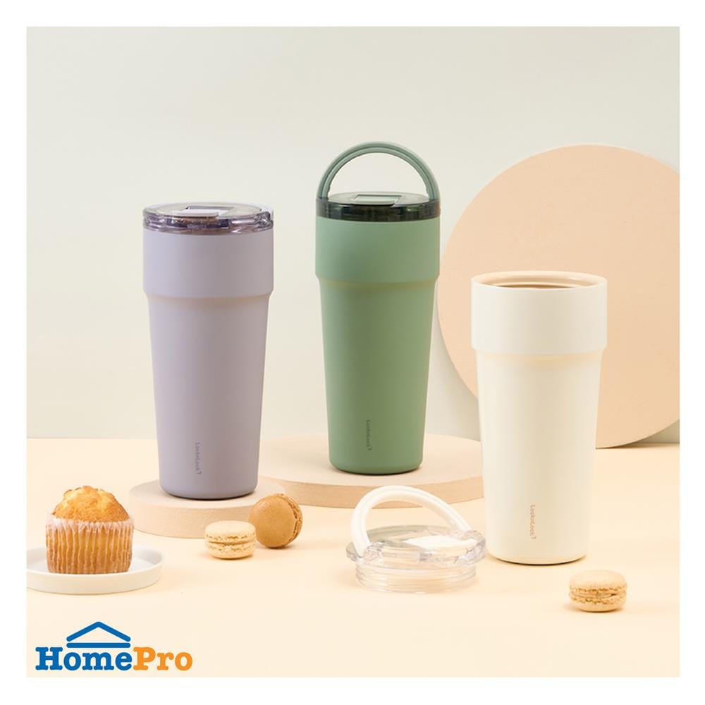กระติกสุญญากาศ LOCKNLOCK METRO CAFE TOP HANDLE 0.9 ลิตร สีขาว