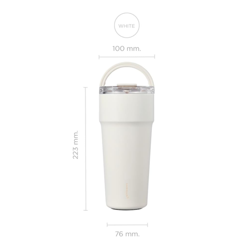 กระติกสุญญากาศ LOCKNLOCK METRO CAFE TOP HANDLE 0.9 ลิตร สีขาว