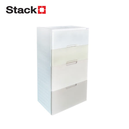 ตู้ลิ้นชัก 4 ชั้น STACKO KURI 38x58x109 ซม. สีขาว/น้ำตาล_0