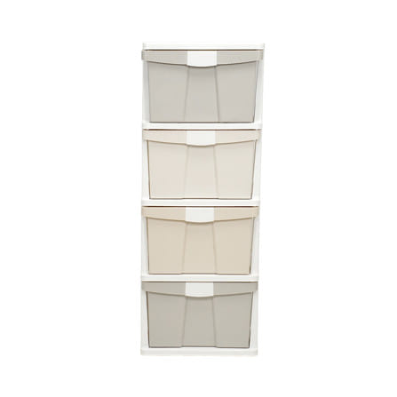 ตู้ลิ้นชัก 4 ชั้น STACKO KURI 40x50x104 ซม. สีขาว/น้ำตาล_1