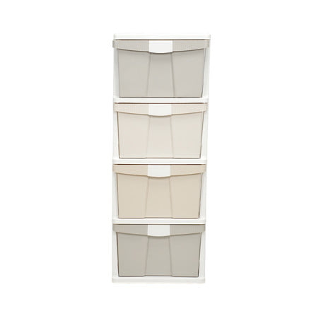 ตู้ลิ้นชัก 4 ชั้น STACKO KURI 40x50x104 ซม. สีขาว/น้ำตาล_2
