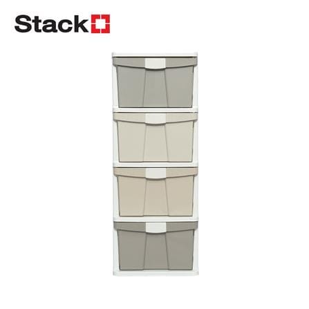 ตู้ลิ้นชัก 4 ชั้น STACKO KURI 40x50x104 ซม. สีขาว/น้ำตาล_0