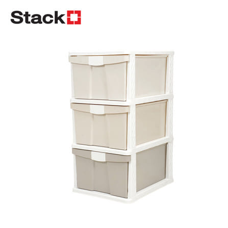 ตู้ลิ้นชัก 3 ชั้น STACKO KURI 40x50x78 ซม. สีขาว/น...
