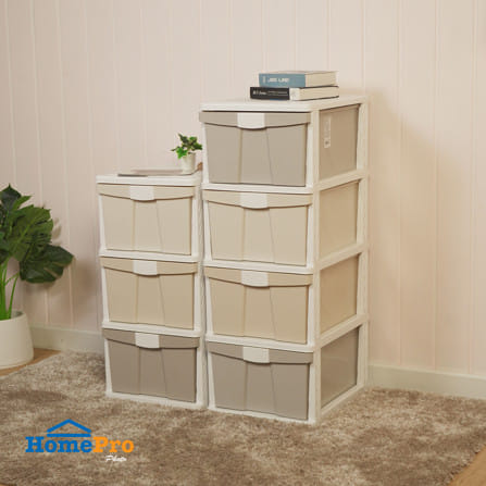 ตู้ลิ้นชัก 3 ชั้น STACKO KURI 40x50x78 ซม. สีขาว/น้ำตาล_5