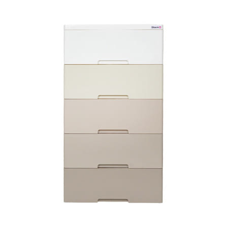 ตู้ลิ้นชัก 5 ชั้น STACKO KURI 58x38x110 ซม. สีขาว/น้ำตาล_1