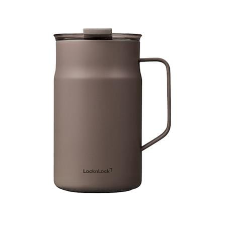 กระติกสุญญากาศ LOCKNLOCK METRO CAFE CERAMIC MUG 0.6 ลิตร สีน้ำตาล