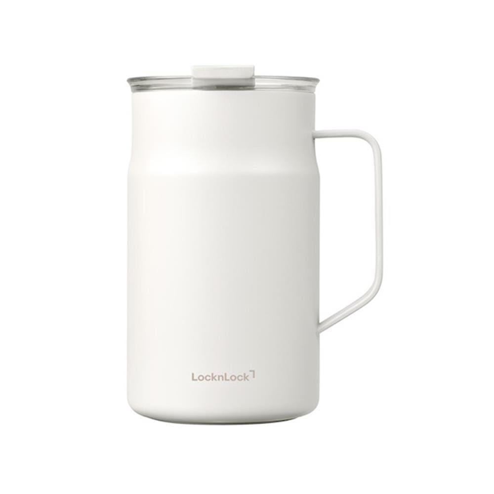 กระติกสุญญากาศ LOCKNLOCK METRO CAFE CERAMIC MUG 0.6 ลิตร สีขาว
