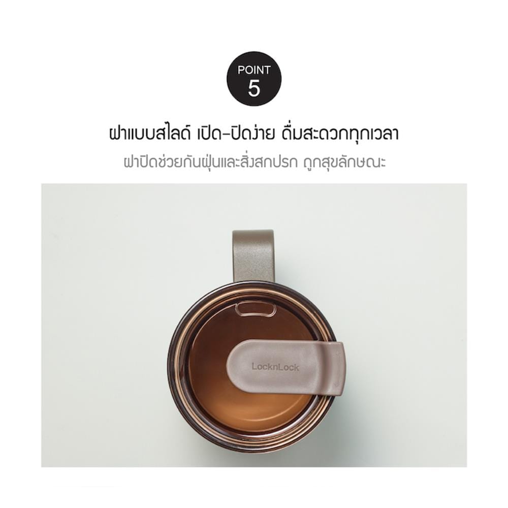 กระติกสุญญากาศ LOCKNLOCK METRO CAFE CERAMIC MUG 0.6 ลิตร สีขาว