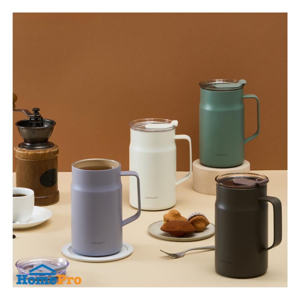 กระติกสุญญากาศ LOCKNLOCK METRO CAFE CERAMIC MUG 0.6 ลิตร สีม่วง