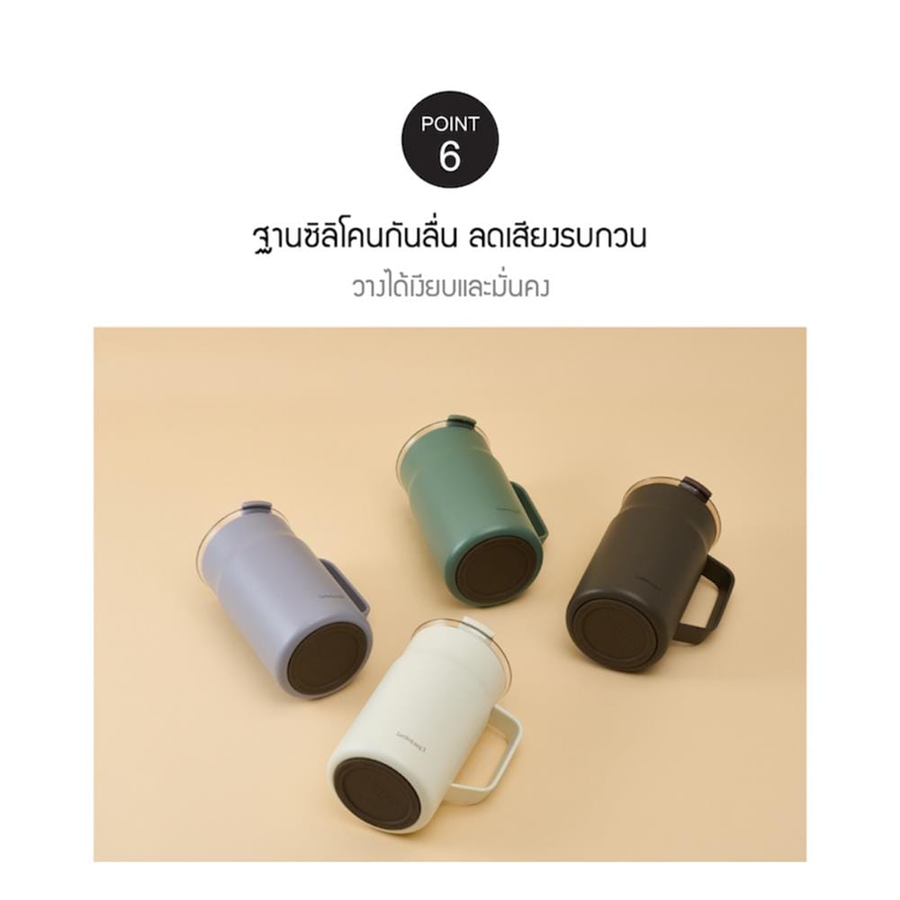 กระติกสุญญากาศ LOCKNLOCK METRO CAFE CERAMIC MUG 0.6 ลิตร สีม่วง