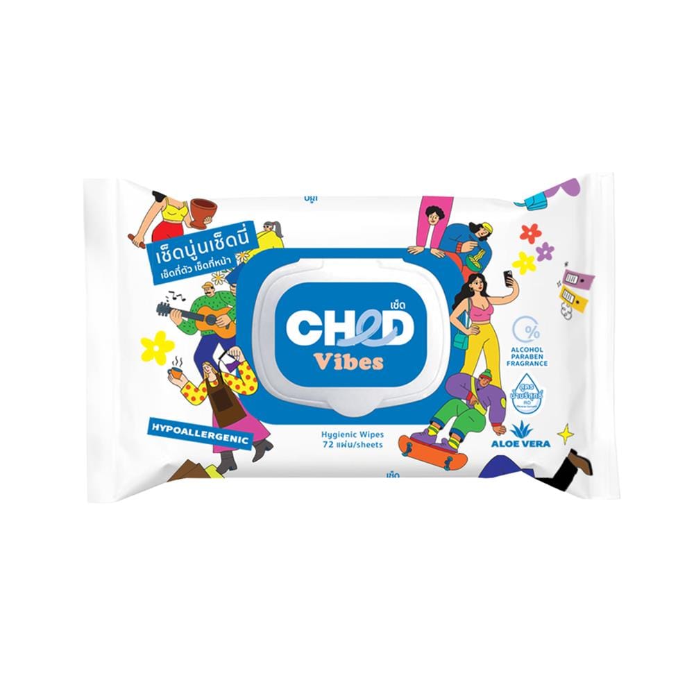 ผ้าเช็ดทำความสะอาดผิว CHED VIBES 72 แผ่น (แพ็ก 1+1 ชิ้น)