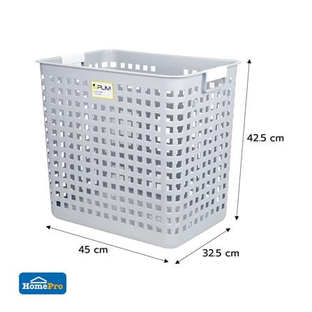 ตะกร้าผ้าเหลี่ยมสูง PLIM HH-1060 สีเทา_4