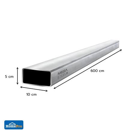 เหล็กท่อแบน PREGAL MEGA STEEL หนา 1.6 มม. 100x50 มม._1