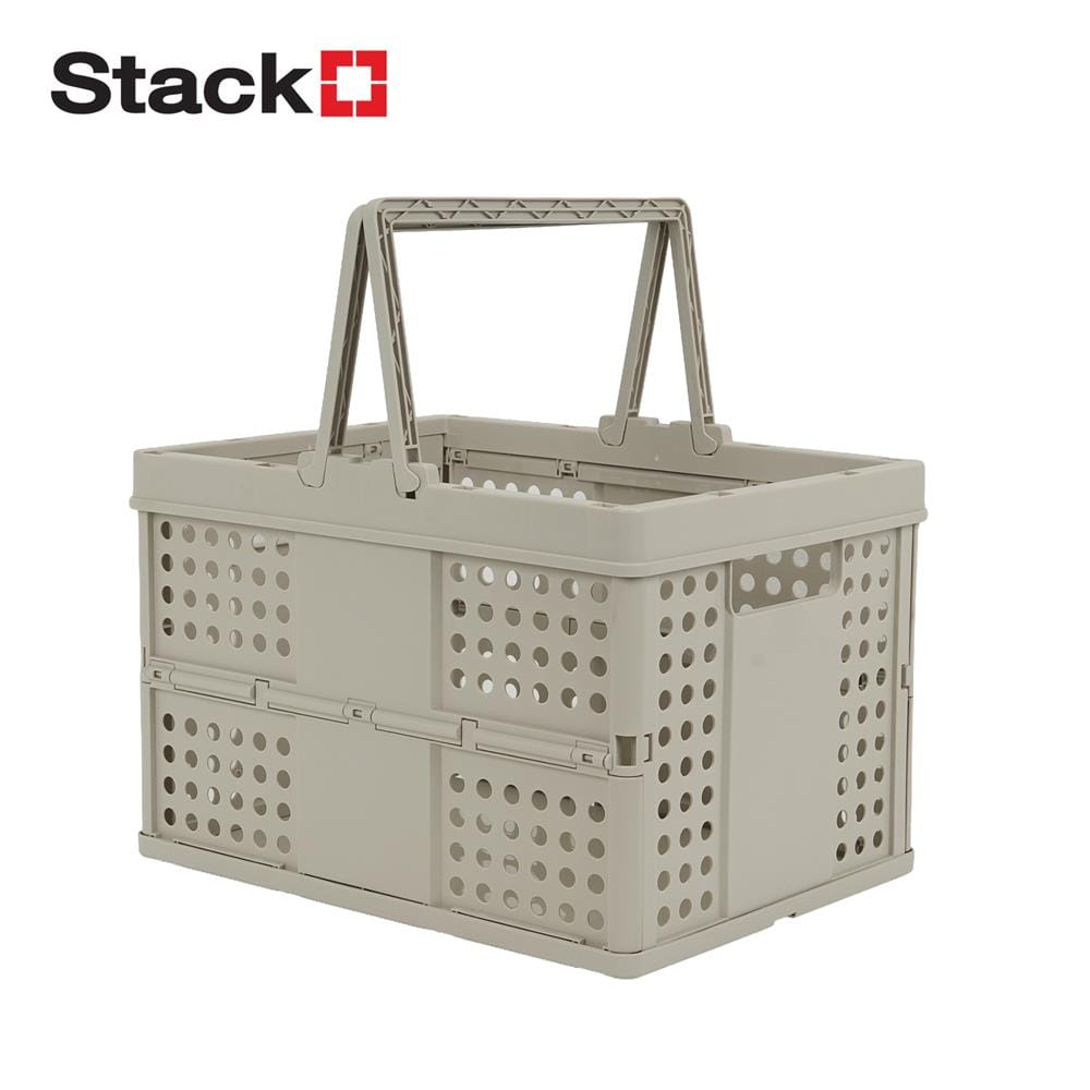 กล่องหูหิ้วพับได้ STACKO CIRCULAR 31.7x23.5x21.5 ซม. สีเทา
