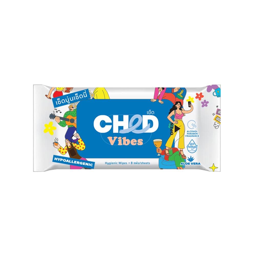 ผ้าเช็ดทำความสะอาดผิว CHED VIDES 8 แผ่น (แพ็ก 8 ชิ้น)