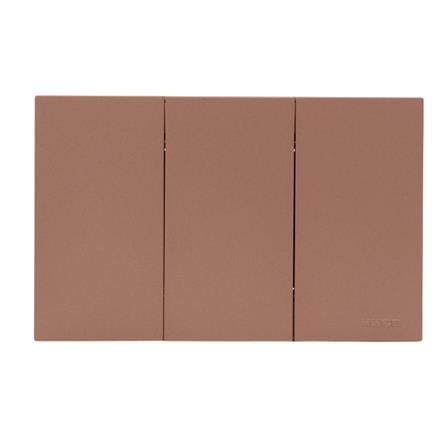 ชุดสวิตช์ทางเดียว 3 ช่อง HACO MELLOW HACO-LO-MEL-S31 MCM สี MOCHA MOUSSES_0