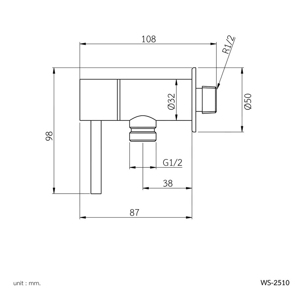 วาล์วฝักบัว 1 ทาง WS WS-2510