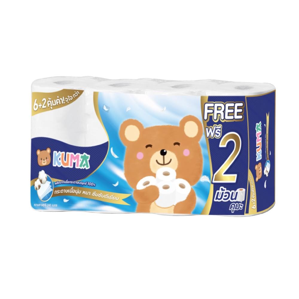 กระดาษชำระ KUMA BIG ROLL (แพ็ก 6+2 ชิ้น)
