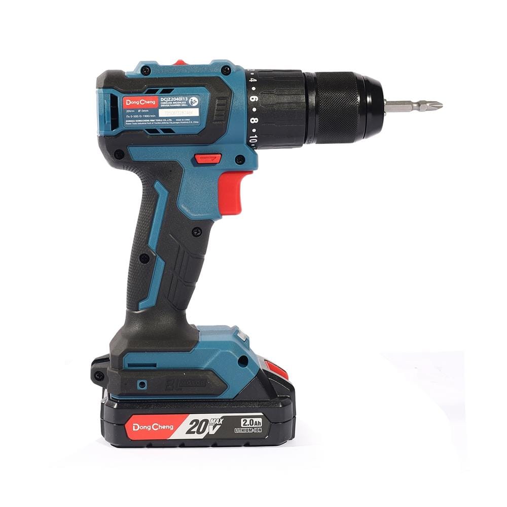 สว่านกระแทกไร้สาย (พร้อมแบตเตอรี่) DONGCHENG DCJZ2040I13 20 โวลต์