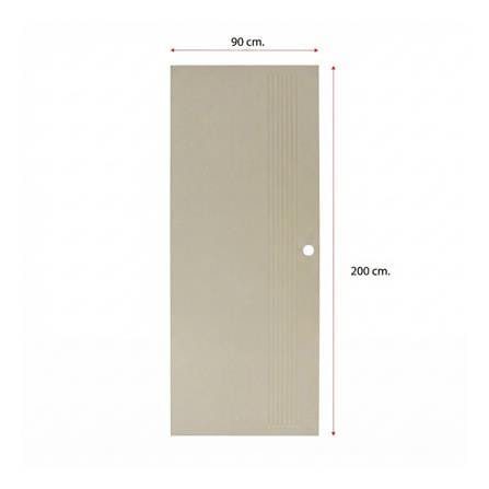 ประตูภายนอก UPVC เจาะลูกบิด MODERNWOOD MWR009 90x200 ซม. สีแชมเปญ_4