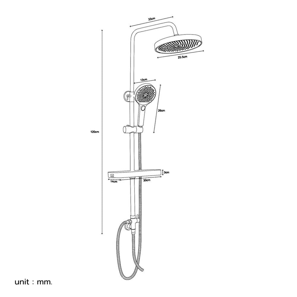 ฝักบัว RAIN SHOWER RASLAND F611-ROUND