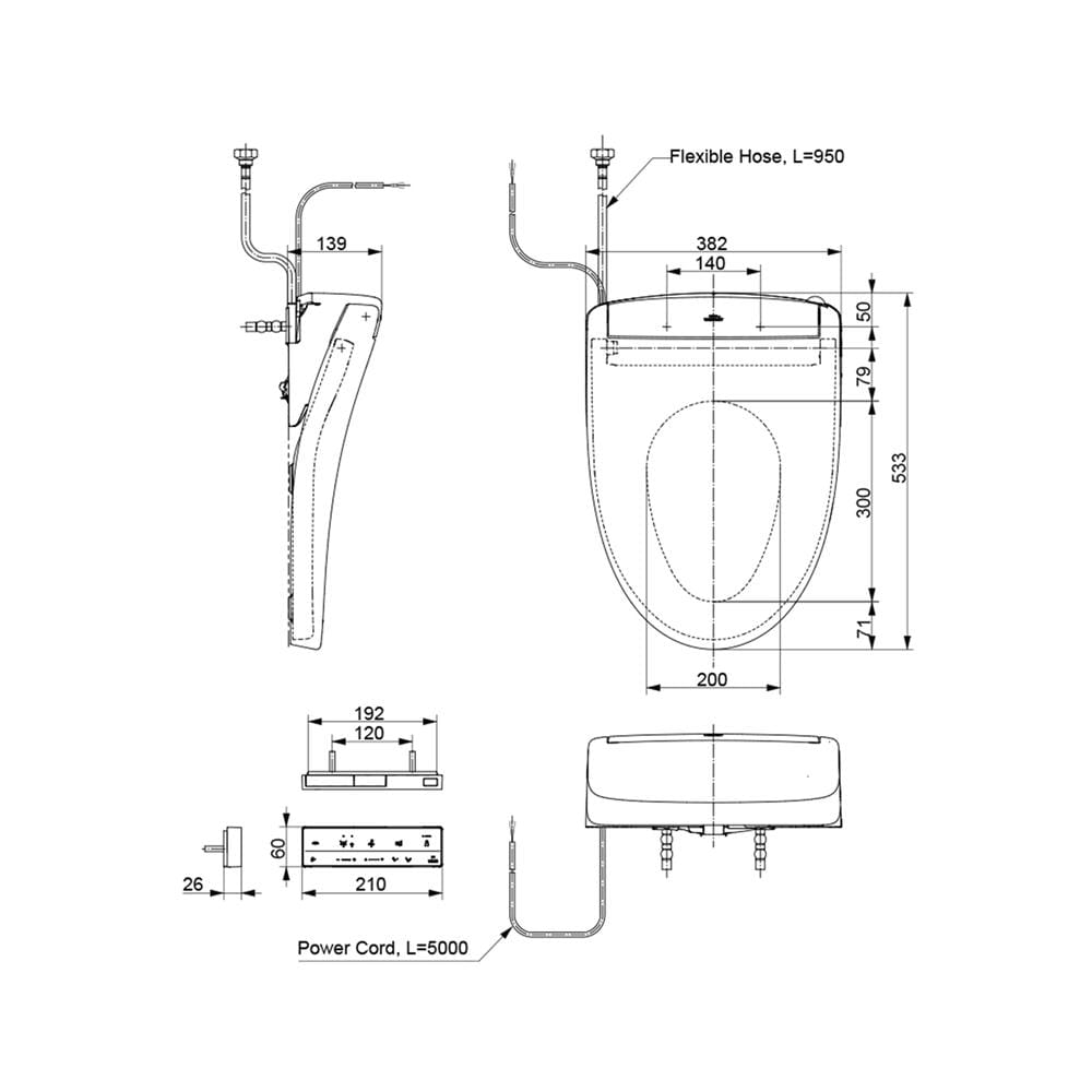 ฝารองนั่งอัตโนมัติ TOTO WASHLET S5 (TCF34461GTH)