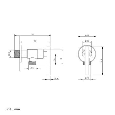 วาล์วฝักบัว 1 ทาง RASLAND C311-C818-MT_7