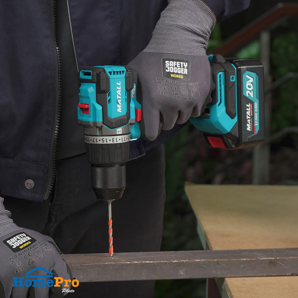 สว่านกระแทกไร้สาย (พร้อมแบตเตอรี่และแท่นชาร์จ) MATALL PRO M20V90-DS 20 โวลต์