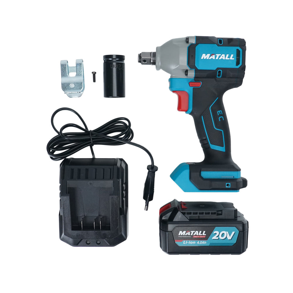 บล็อกกระแทกไร้สาย (พร้อมแบตเตอรี่และแท่นชาร์จ) MATALL PRO M20V318 20 โวลต์
