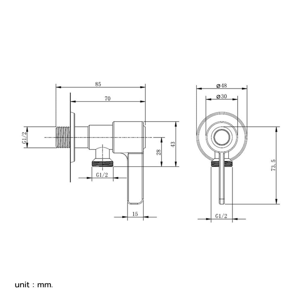 วาล์วฝักบัว 1 ทาง BEN C311-AB-1122