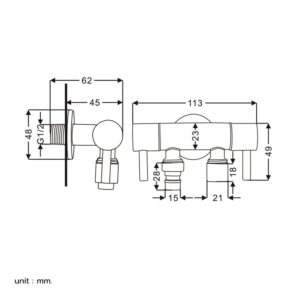 วาล์วฝักบัว 2 ทาง BEN C311-C2323