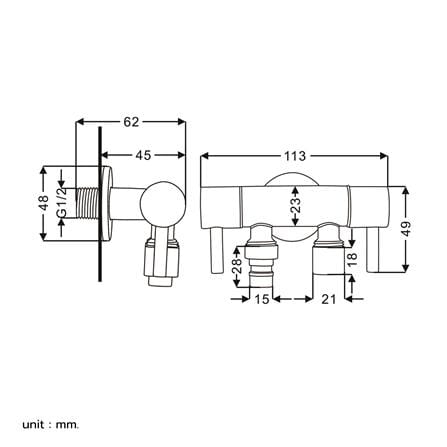 วาล์วฝักบัว 2 ทาง BEN C311-C2323_7