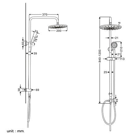 ฝักบัว RAIN SHOWER RASLAND เดี่ยว F611-F1890_6