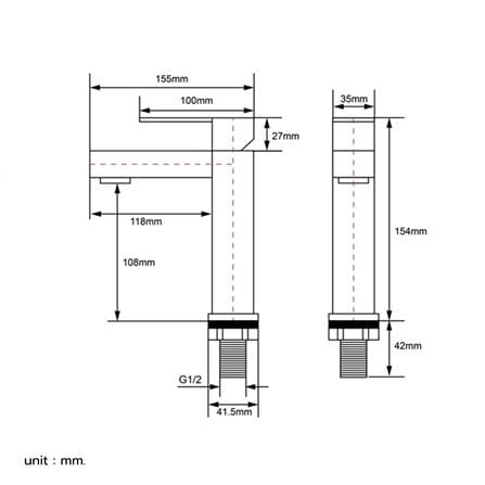 ก๊อกอ่างล้างหน้าเดี่ยวเคาน์เตอร์ RASLAND A121-CR-4567_9